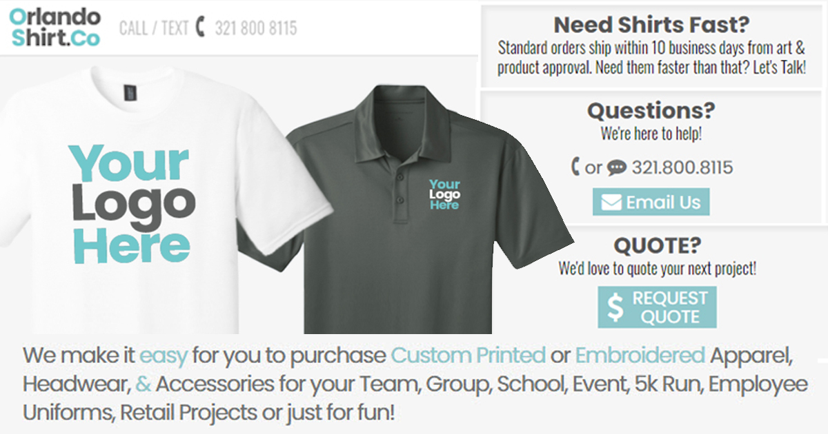 Custom Printed Tees Hoodies Polos and more Orlando Shirt Company